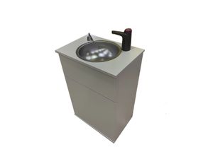 Mobiles Handwaschbecken Waschbecken Biggrey mit Seifenspender Batterie betriebener Wasserhahn Grau