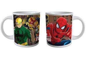 Spiderman - Gruppe - Keramik Tasse Kinderbecher - Größe Ø7,3 H8,3 cm