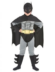 Fledermaus-Held Kinderkostüm Superhelden-Anzug grau-schwarz-gelb