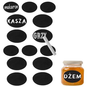 Orion Chalk Nálepky Chalkboard Etikety na konzervovanie pohárov Samolepiace oválne s kriedou 14-dielna sada