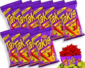 Takis Chips Fuego Chips Box - (Pack von 10) je 56g - Chips Grosspackung Chips scharf