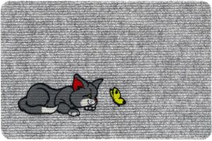Nadelfilz Fussabtreter Katze Schmetterling als 40x60 cm Türmatte