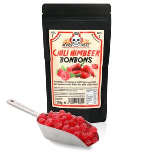 Chili Himbeer Bonbon - zuckerfrei- xtra scharf - 200g - Hotskala: 7 - RED DEVILS TASTE