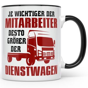 LKW Fahrer Tasse Spruch Geschenkidee Kaffeetasse Für Fernfahrer (Schwarz)