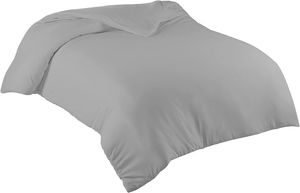 Bettwäsche Bettbezug 155x220 cm Einfarbig 100% Baumwolle Grau