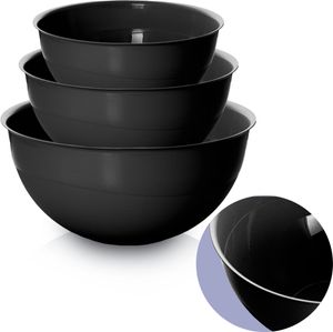 3 Ks. Plastová Miska 2/3/5L Koziol Miska Miešacia Miska Na Šalát, Potraviny Čierna