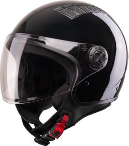 VINZ Como Jethelm mit Visier ECE 22.06  | Roller Helm Mopedhelm Für Motoroller & Vespa  | Herren & Damen | Motorradhelm in XS-XL | Erhältlich in 4 Farben - Schwarz | XL (61 - 62 cm)