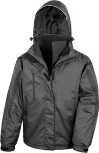 Result Herren Funktionsjacke Winterjacke Brusttasche Kapuze Innenjacke, Größe:4XL, Farbe:Black/Black