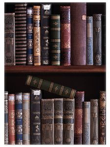 Wallario Premium Teppich, Größe 50 x 70 cm, Bücherregal mit alten Büchern