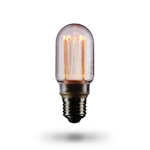 CROWN LED Edison Illusion Filament Glühbirne E27 Fassung, Dimmbar, 3,5W, 1800K, Warmweiß, 230V, SY22, Antike Filament Beleuchtung im Retro Vintage Look