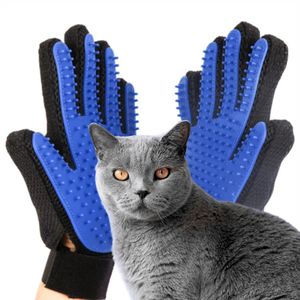Katze Hund Kämmen Handschuhe - rechts + links Ärmel schwarz + blau