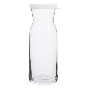 1x Weißer Deckel 700ml Fonte Glas Karaffe - Wasser Wein Saft Kühlschrank Lagerung Krug-Set | Nachttisch Wäscherei Spenderflasche - Von LAV