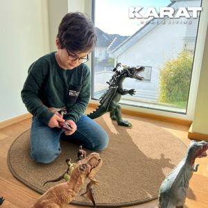 Kinderspielteppich Crocodile Rund viele Farben & Größen Hellbraun 100 cm Durchmesser