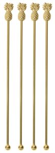 Paderno Cocktaillöffel / Barlöffel BAR Ananas Gold 20 cm - 4 Stück