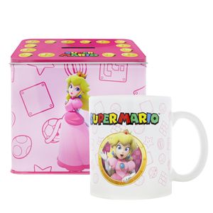 Nintendo Prinzessin Peach Von Super Mario Tasse Cup Becher mit Spardose Münzbox 9x13x11cm