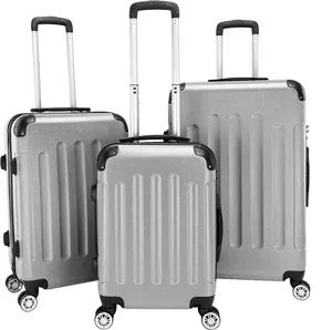 Hartschalenkoffer Reisekoffer-Set Koffer-Set Trolley-Set 3 Stk. ABS Grau Hartschalenkoffer Reisekoffer-Set Koffer-Set Trolley-Set 3 Stk. ABS Grau