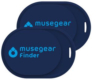 musegear® Schlüsselfinder Mini mit Bluetooth App I Keyfinder laut für Handy in dunkelblau - 2er Pack I GPS Ortung/Kopplung I Schlüssel Finden