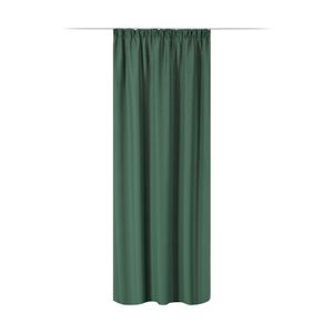 JEMIDI Vorhang blickdicht 140x245cm - Gardine mit Kräuselband Universalband - 100% Polyester Schal lang für Wohnzimmer Schlafzimmer - dunkelgrün