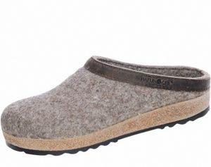 Haflinger Grizzly Torben Damen, Herren Wollfilz Hausschuhe Clogs torf, Kork-Latex-Fußbett, 1929118/48