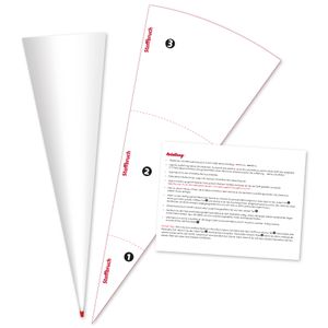 ROTH Schultüten-Rohling 70cm weiß rund Rot(h)-Spitze und Schnittmuster mit Anleitung zum Selbernähen einer StoffschultüteWeiß