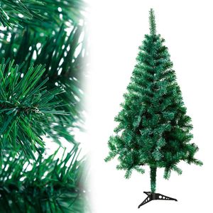 YARDIN Umelý PVC vianočný stromček Nehorľavý vianočný stromček s rýchlym skladacím systémom, vrátane stojana - zelený PVC 120 cm