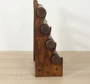 Armbandhalter Uhrenhalter Schmuckhalter Armreifhalter Uhrenständer Armbandständer Schmuckständer Rollen Holz 4er Dunkelbraun