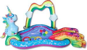 Happy People 77462 - Playcenter - Einhorn mit Rutsche (254x198x145cm) Planschbecken Pool