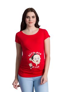 M.M.C. Umstandsmode Best Mom Ever T-Shirt mit Motiv L Rot