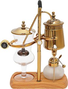 400ml/15OZ Kaffeemaschine, Siphon Kaffeemaschine Set aus Edelstahl, Vakuum-Kaffeebereiter (Gold)
