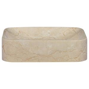 vidaXL Waschbecken Creme 40x40x10 cm Marmor