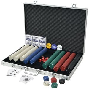 vidaXL Poker Set mit 1.000 Chips Aluminium