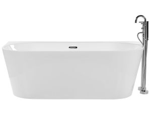 BELIANI Badewanne Weiß 170 x 80 cm Oval Acryl Minimalistisch Modern Badezimmer