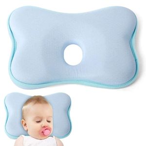 Orthopädisches Babykissen Gegen Plattkopf,Babykopfkissen Gegen Plattkopf,Baby Kissen Kopfverformung Plattkopf,Plattkopf Babykissen,Memory-Schaum-Kissen für Baby (Blau)