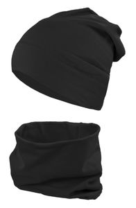 TupTam Jungen Beanie Mütze und Schlauchschal 2er Set, Farbe: Schwarz, Hat Size: 52