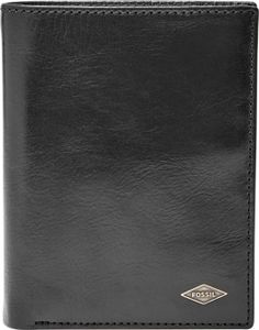 FOSSIL Leder Geldbörse Rian International Combination Bifold RFID Black schwarz