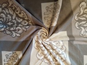 Bettwäsche Winter Flausch Fleece Thermofleece warm 2 teilig mit RV 135x200 + 80x80 cm Design: Ornament GREIGE