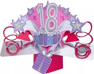 Grußkarte PopUp "18th Birthday" | Pink