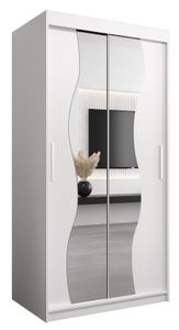 Kleiderschrank, Schiebetürenschrank Schlafzimmer, Schrank mit Spiegel MADRYT 100 cm