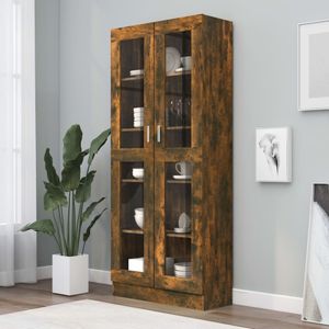 vidaXL Vitrinenschrank Räuchereiche 82,5x30,5x185,5 cm Holzwerkstoff vidaXL Vitrinenschrank Räuchereiche 82,5x30,5x185,5 cm Holzwerkstoff