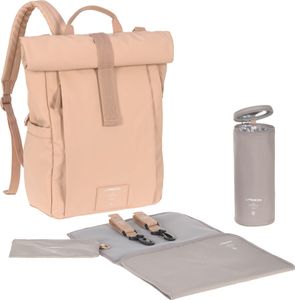 LÄSSIG GRE Rolltop Up Taška na plenky / Batoh Batoh broskvová růže