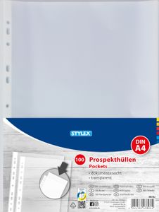 Stylex Prospekthüllen, DIN A4, 100 Stück