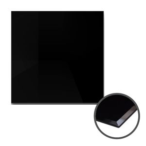 HOOZ Glasplatte für Kaminofen und Tischplatte in 80x80cm Facettenschliff, Schutzplatte mit 6mm ESG Sicherheitsglas, Funkenschutzplatte, Glasboden für Kamin (Schwarz)