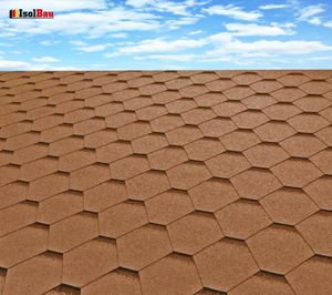 Isolbau Dachschindeln 3m2 Hexagonal Form Braun (22 Stk) Schindeln Dachpappe Bitumen