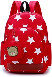 Kinderrucksäcke Kindertasche Kindergarten Rucksack Cartoon star Backpack für Mädchen Jungen (Rot)
