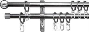 Stilgarnitur Set Edelstahl (120-230cm) ausziehbar Formentor-Doppellauf-Garnitur