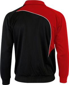 Optima Herren Trainingsjacke Sportjacke Joggingjacke, Größe:L, Farbe:Rot/Schwarz