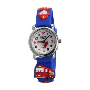 Tee-Wee Dětské hodinky 27mm Quartz Analogový hasičský řemínek Modrá guma D2UW953B