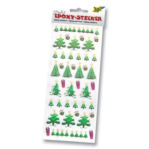 Folia 3D Deko Epoxy Sticker, Motiv Tannenbäume Weihnachten Set 5, mehrfarbig (1 Set)