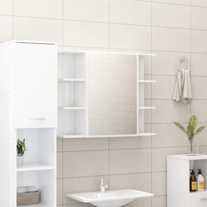 Bad-Spiegelschrank Hochglanz-Weiß 80x20,5x64 cm Holzwerkstoff , Badezimmerschränke Design 2024