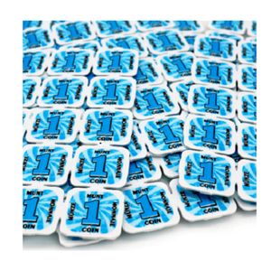 CombiCraft Eventchips bzw. Brechbare Wertmarken mit blauem Aufdruck -1000 Stück